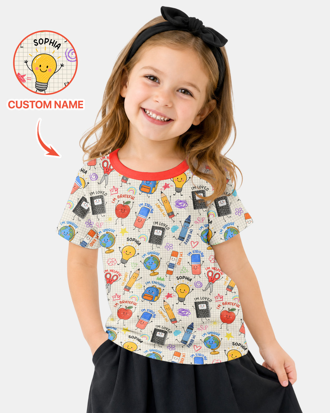 School Squad Custom Name Bamboo Crewneck T-Shirt