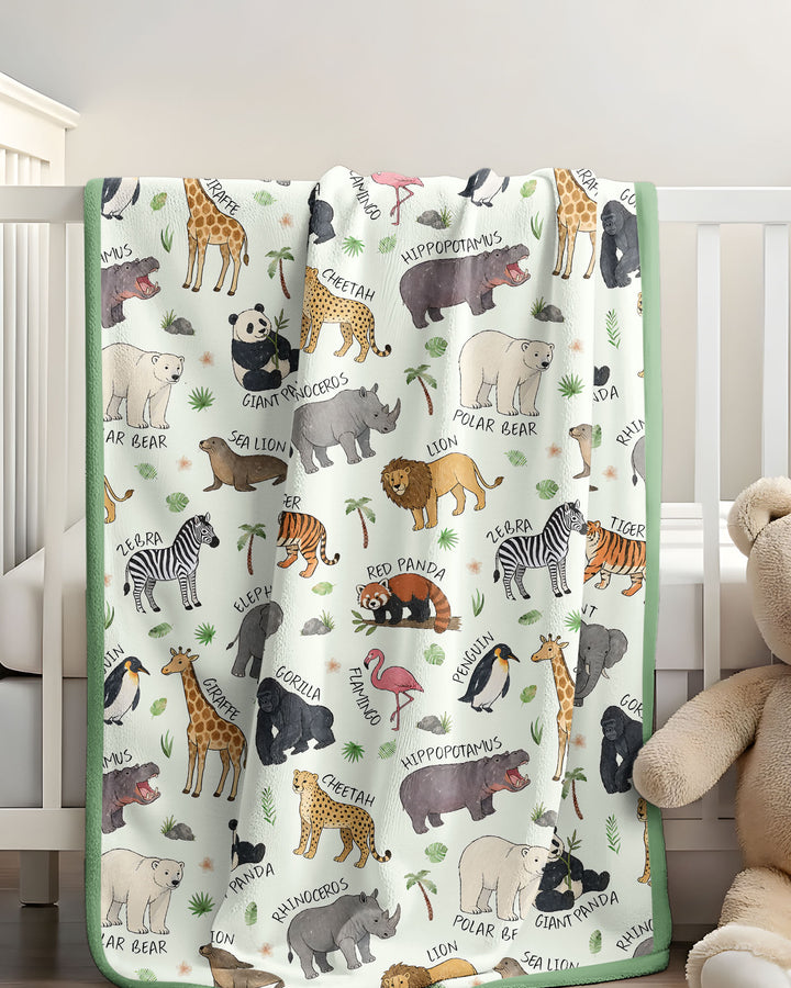 Safari Animals Bamboo Blanket