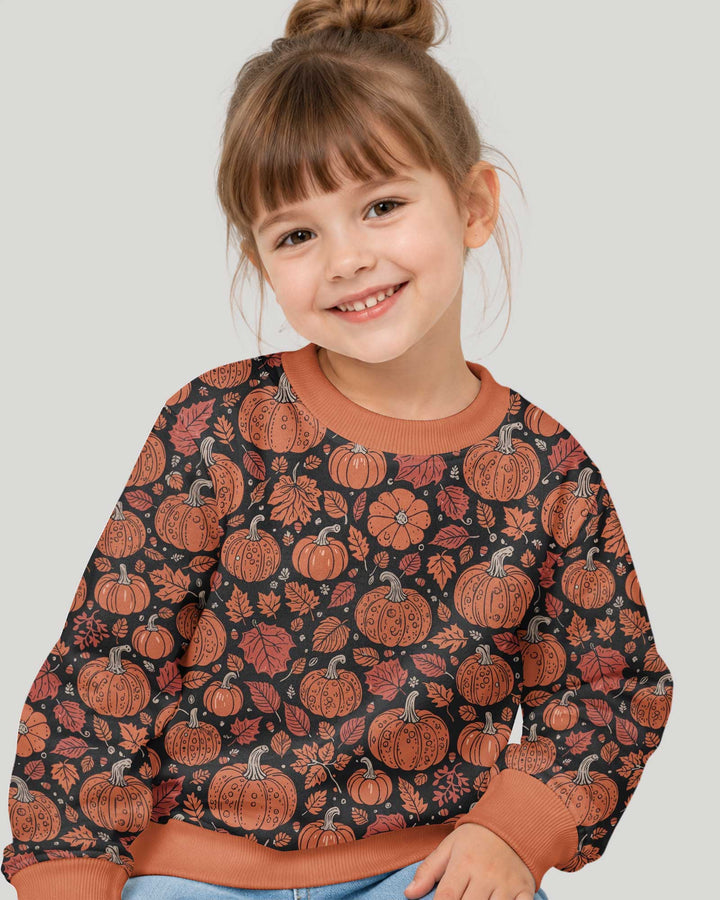 Retro Halloween Pumpkins Bamboo Crewneck Sweatshirt