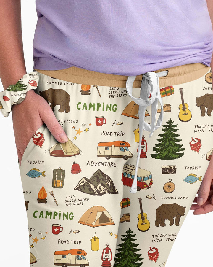 Outdoor Camping Adventure Family Matching Bamboo Women Pajama Set