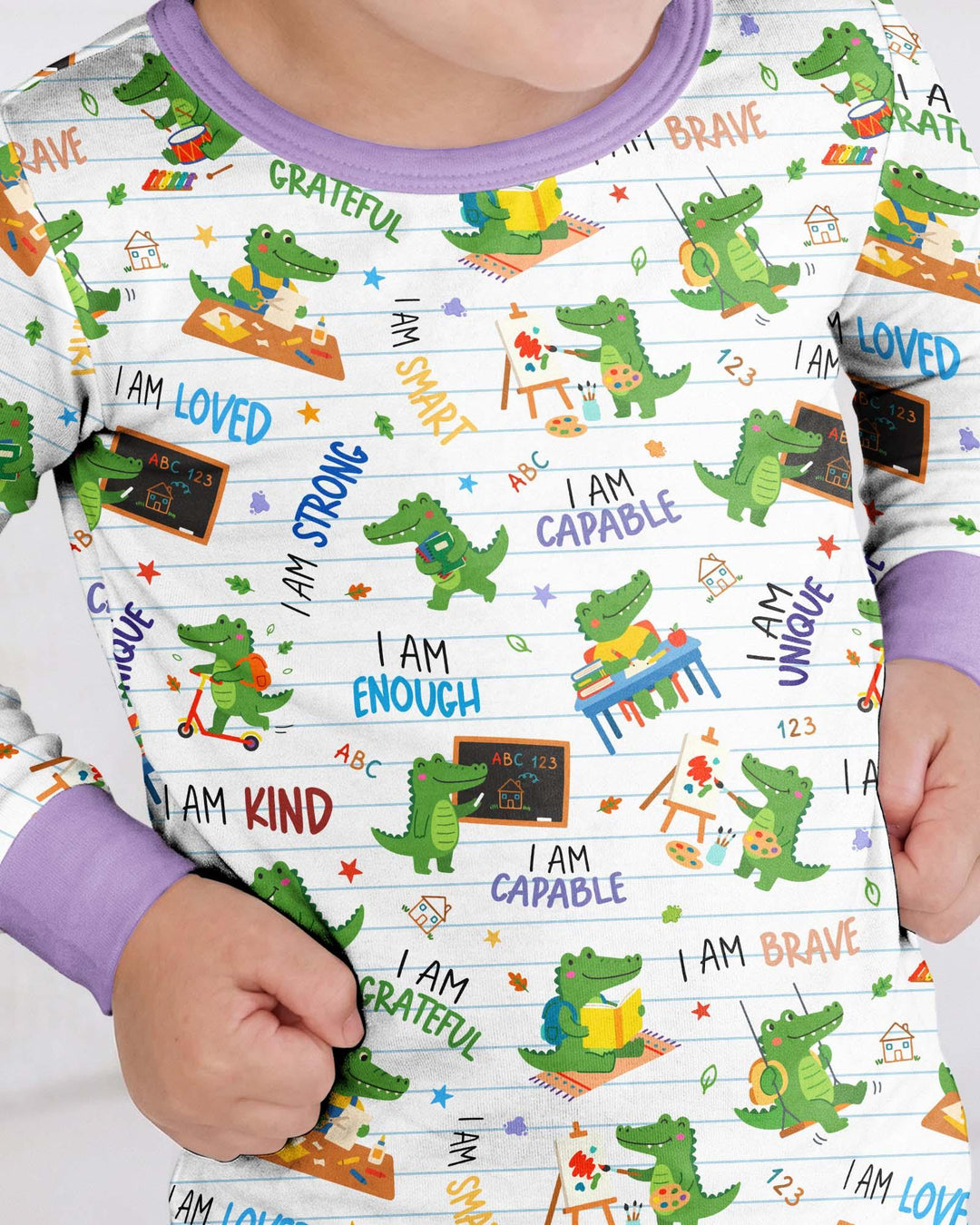 Brave Gator Days Bamboo Two Piece Long Sleeve Pajama Set