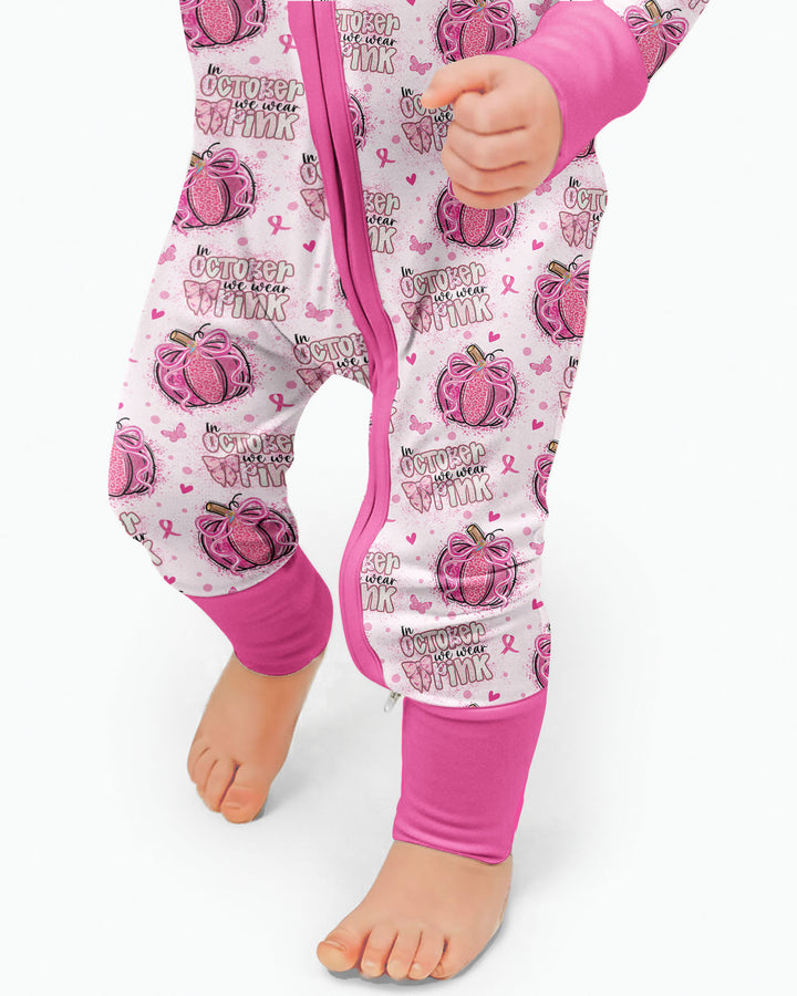 We Wear Pink Pumpkin Mommy & Me Matching Bamboo Convertible Zippy