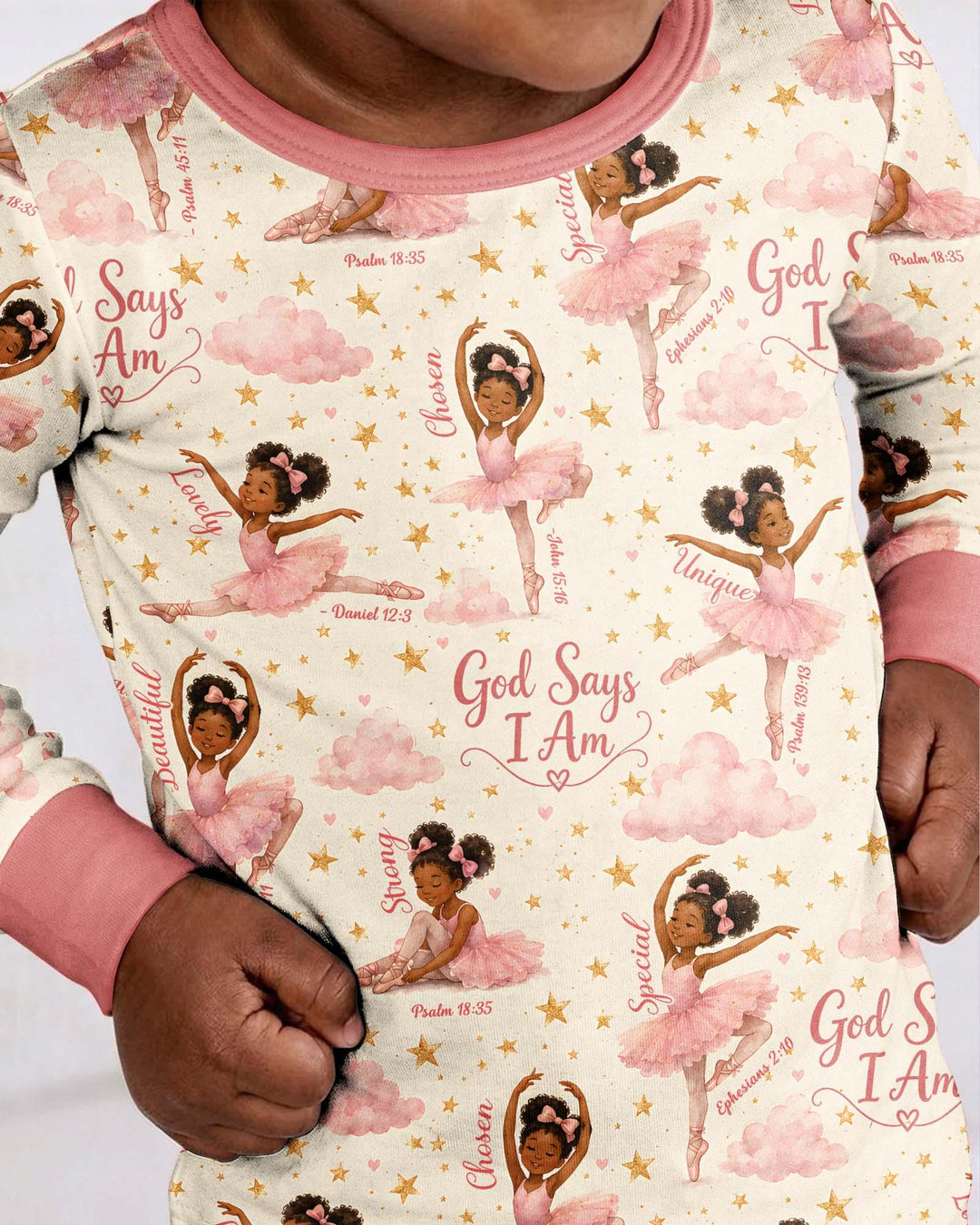 Black Girl Ballerina God Says I Am Bamboo Two Piece Long Sleeve Pajama Set