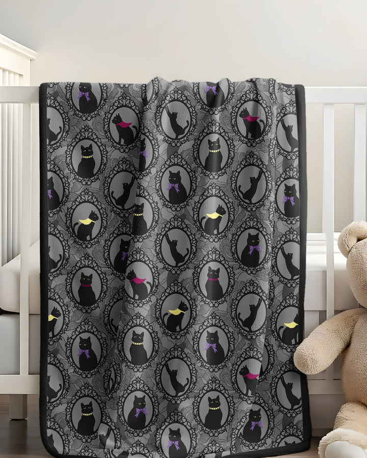 Midnight Cat Parade Bamboo Blanket