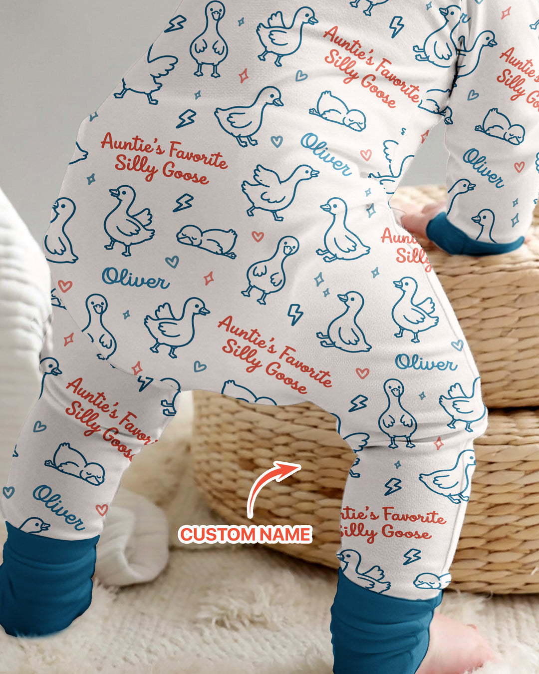Custom Name Auntie's Favorite Silly Goose Bamboo Convertible Zippy