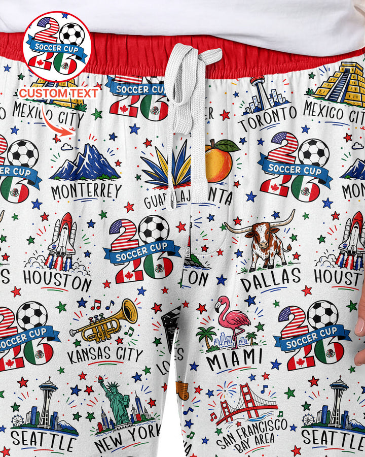 2026 Soccer Cup Host Citties Bamboo Men's Pajama Set