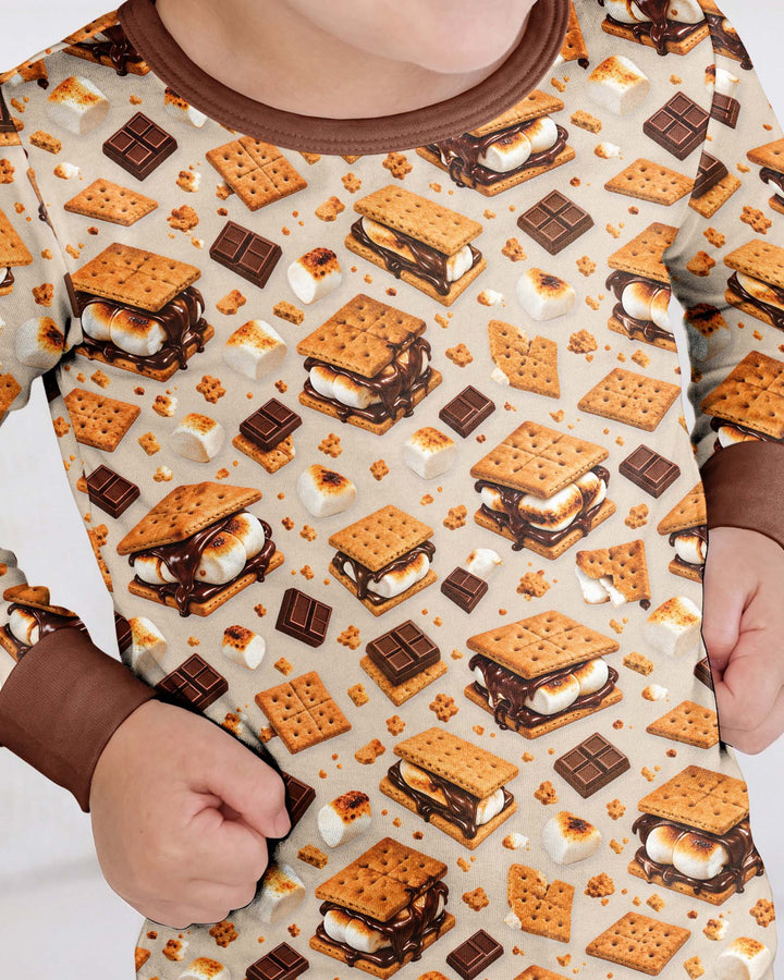 Cute Smore Bamboo Two Piece Long Sleeve Pajama Set