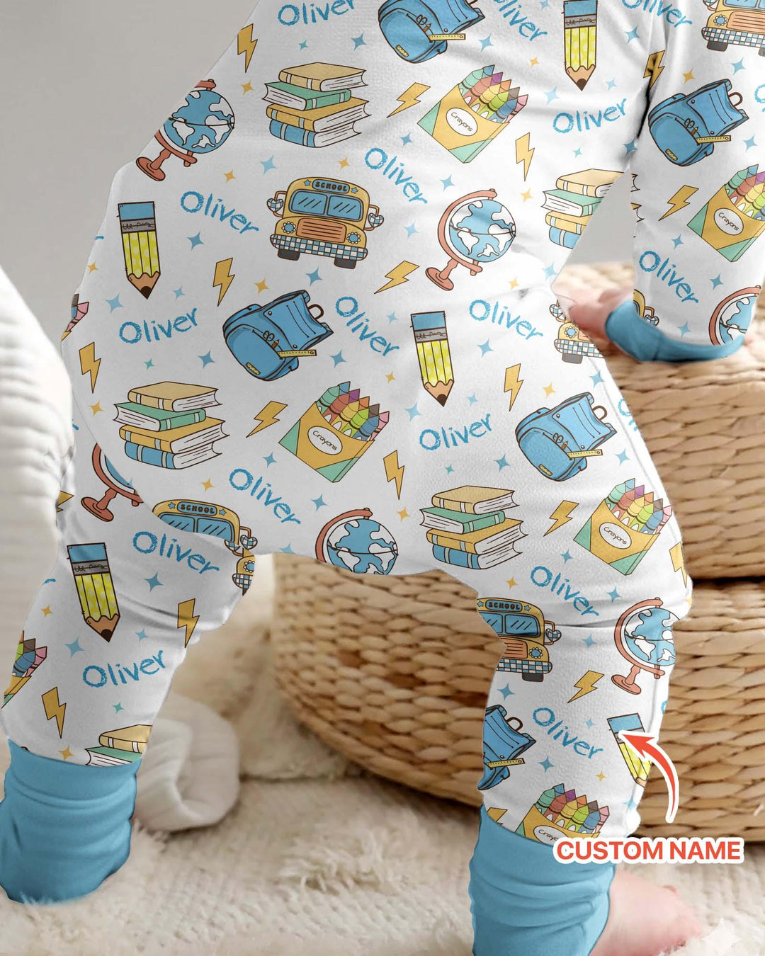 Custom Name Back To School Bamboo Convertible Zippy