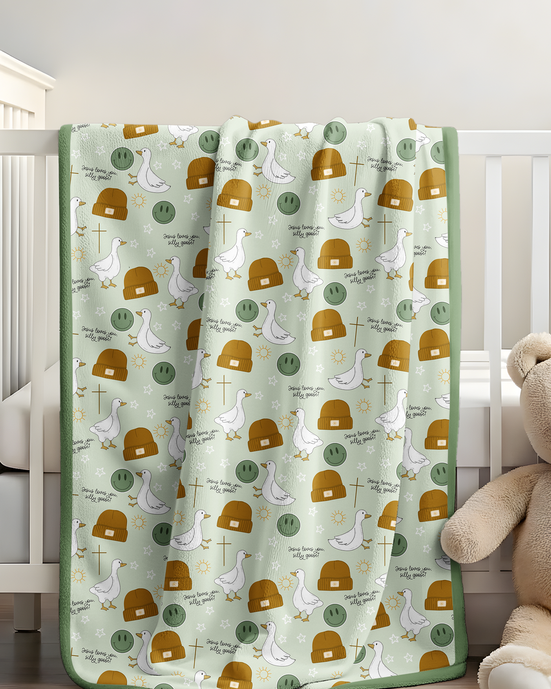Jesus Loves You Silly Goose Bamboo Blanket