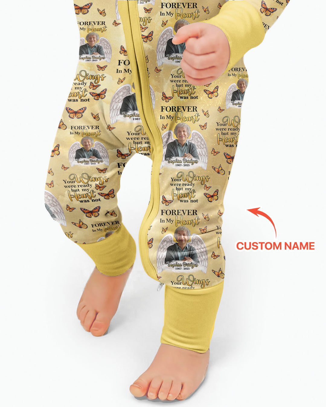 Custom Photo Forever In My Heart Family Matching Bamboo Convertible Zippy