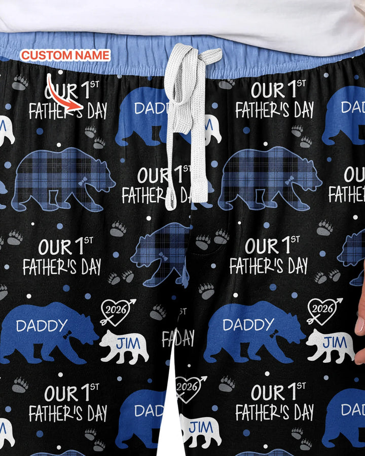 Our 1st Father's Day Daddy Bear & Me Matching Bamboo Men's Pajama Set