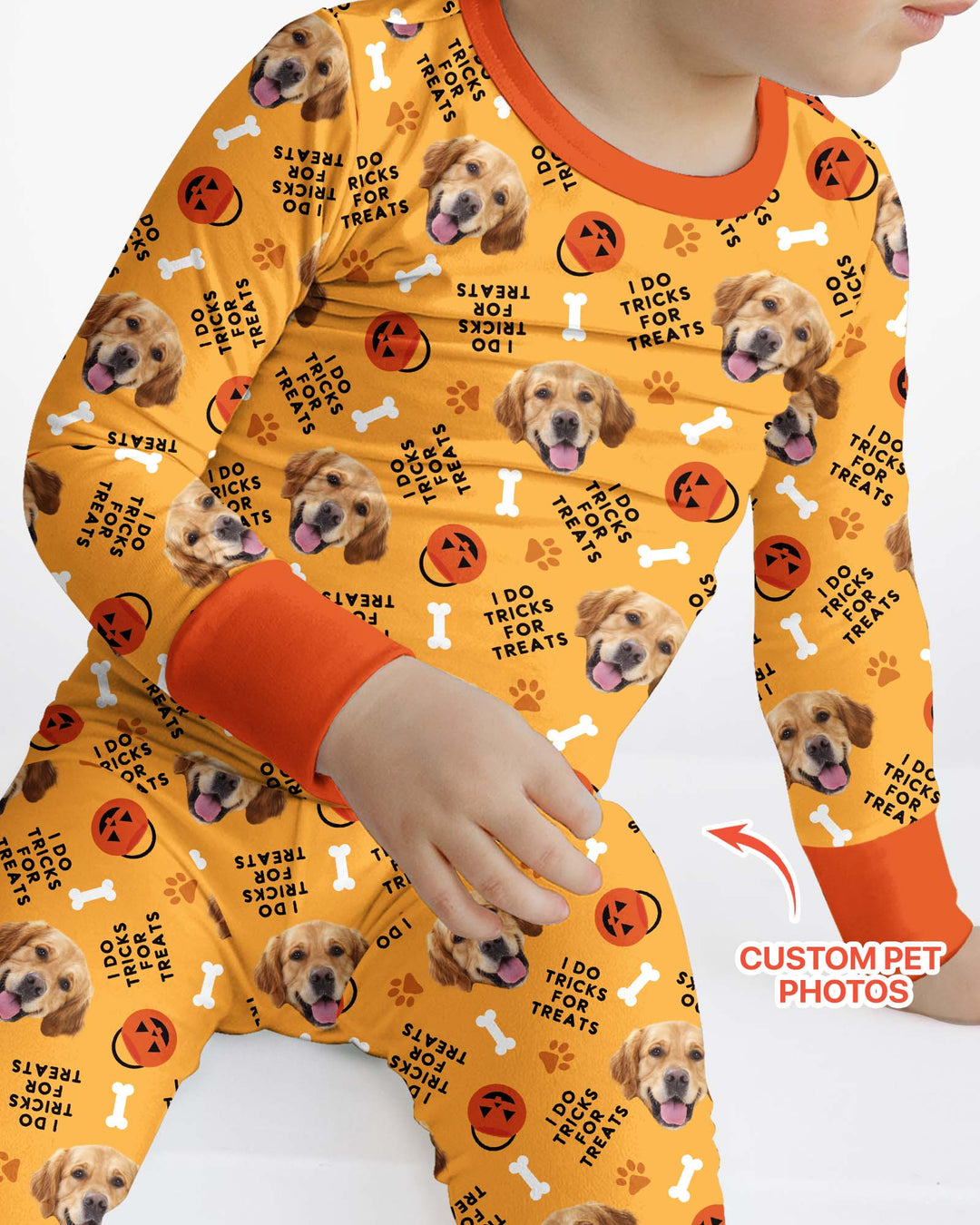 Custom Pet Photo Tricks for Treats  Bamboo Two Piece Long Sleeve Pajama Set