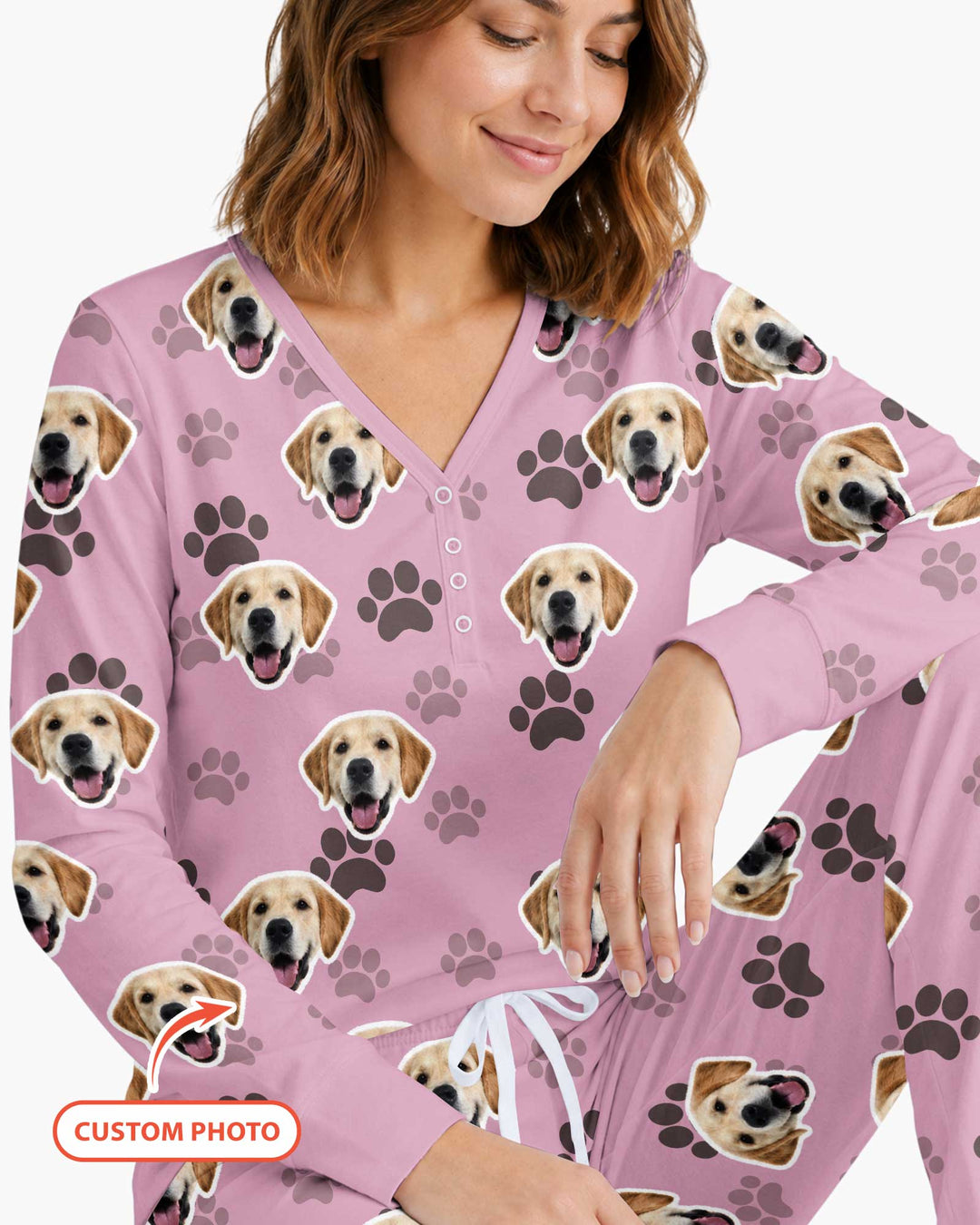Personalized Dog & Cat Photo Bamboo Women Pajama Set