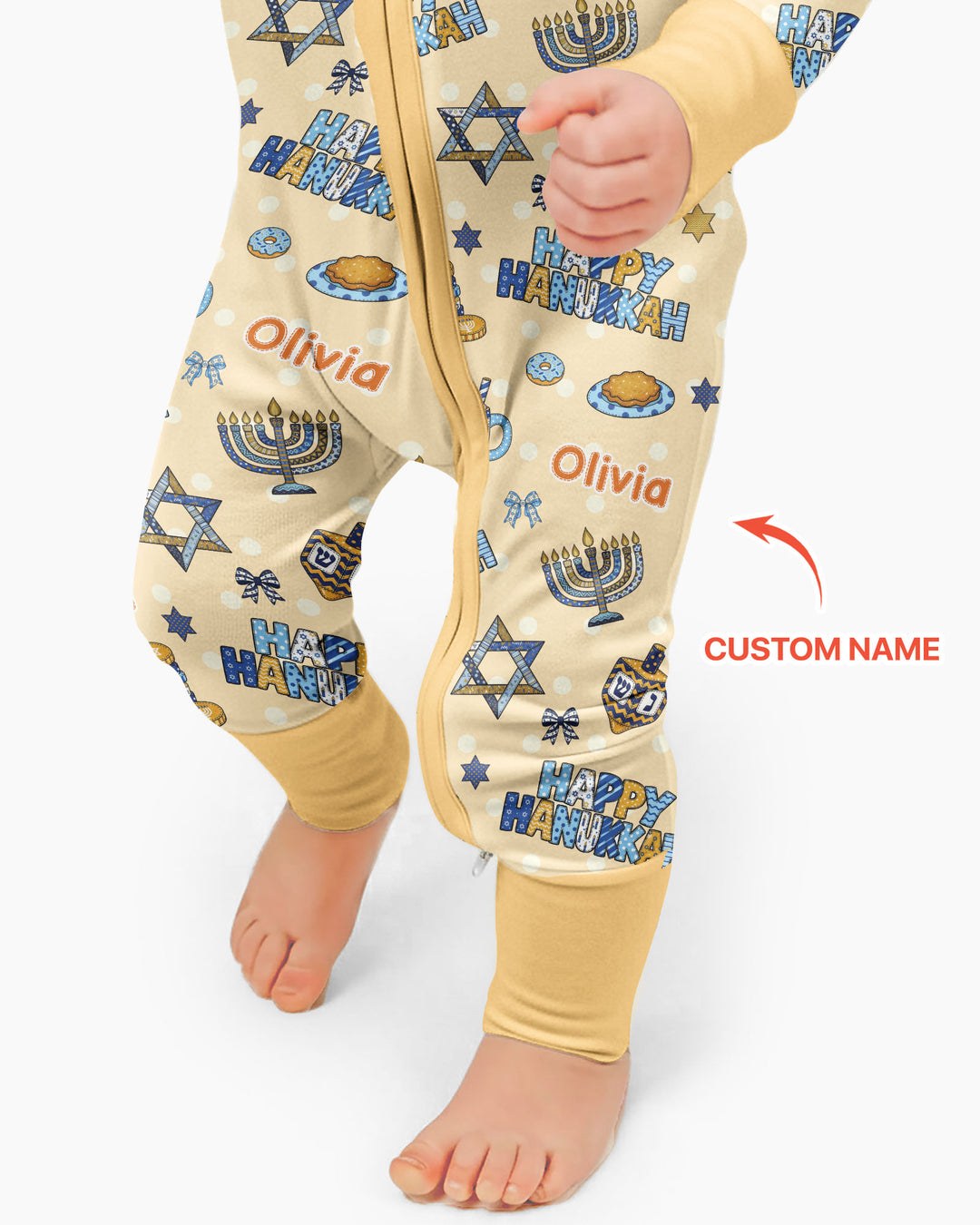 Custom Name Jewish Holiday Bamboo Convertible Zippy