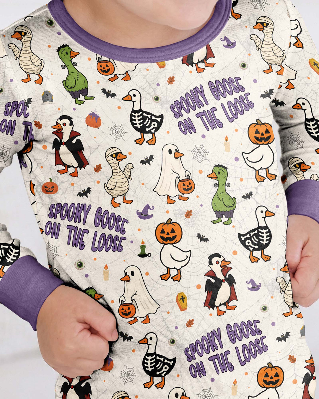 Spooky Goose on the Loose Bamboo Two Piece Long Sleeve Pajama Set