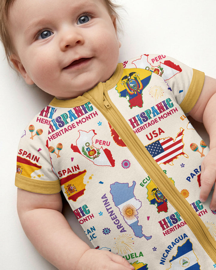 Hispanic Heritage Month Country Flags Bamboo Shorty Zippy