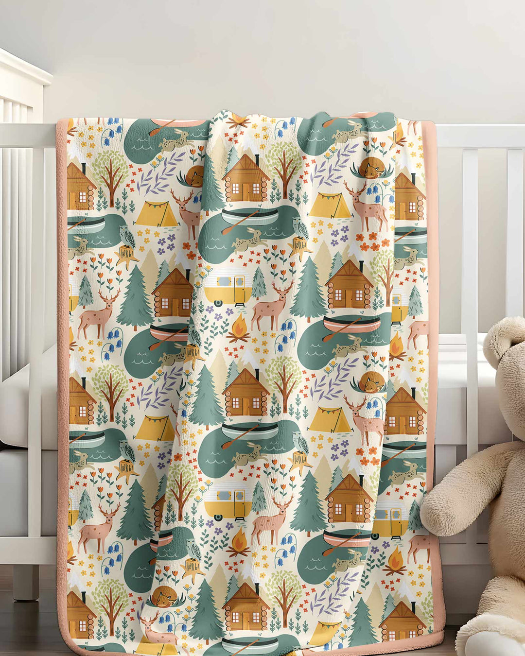 Lake View Camping Bamboo Blanket