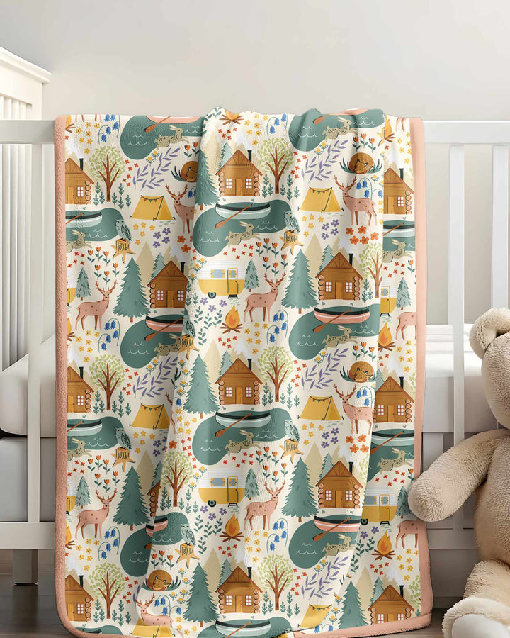 Lake View Camping Bamboo Blanket