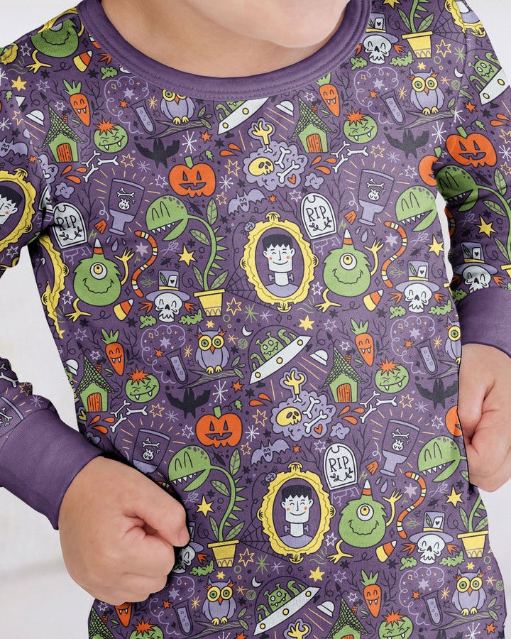 Halloween Monster Fun Bamboo Two Piece Long Sleeve Pajama Set