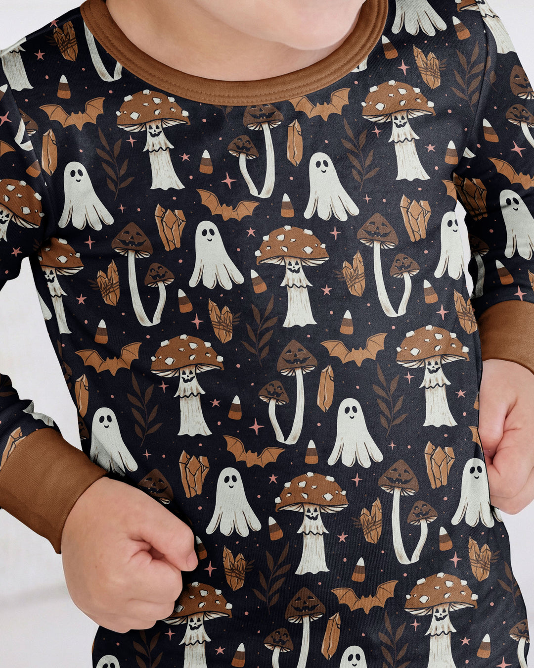 Retro Halloween Whimsy Bamboo Two Piece Long Sleeve Pajama Set