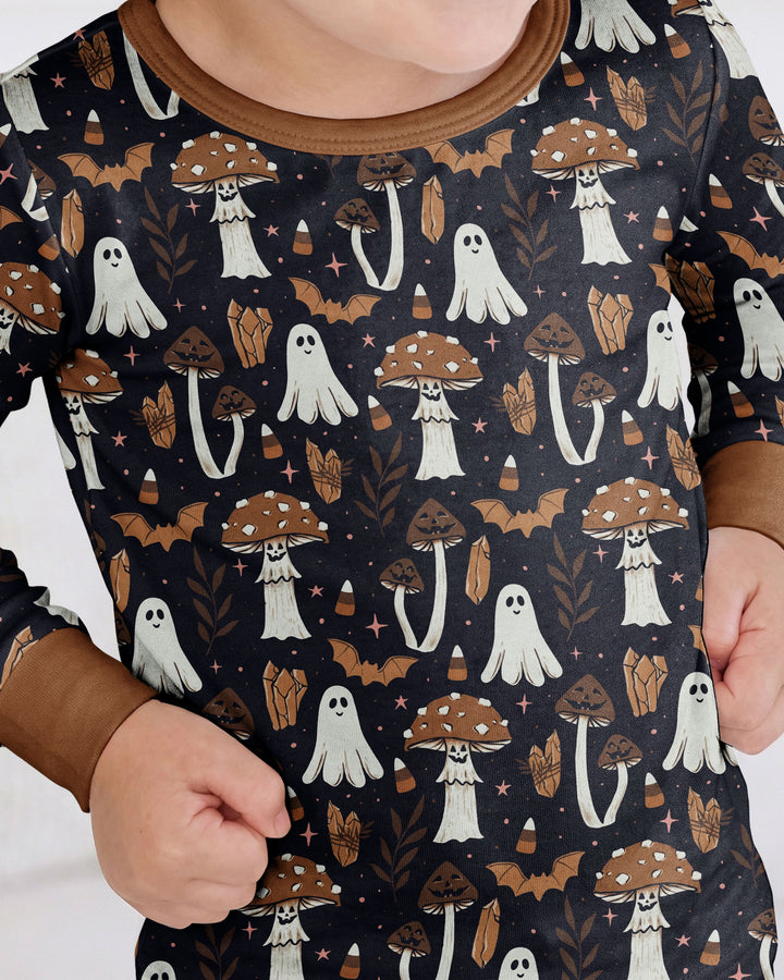 Retro Halloween Whimsy Bamboo Two Piece Long Sleeve Pajama Set