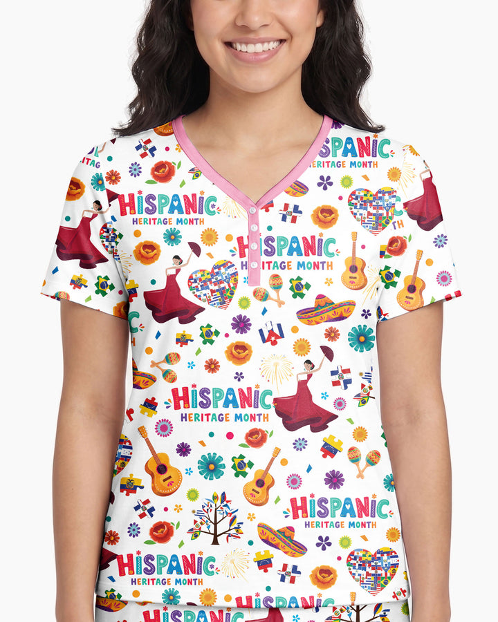 Fiesta Hispanic Heritage Month Bamboo Women Short Sleeve Short Pajama Set