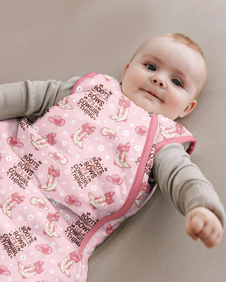 Western Cowgirl Boots And Bows Bamboo Sleep Bag