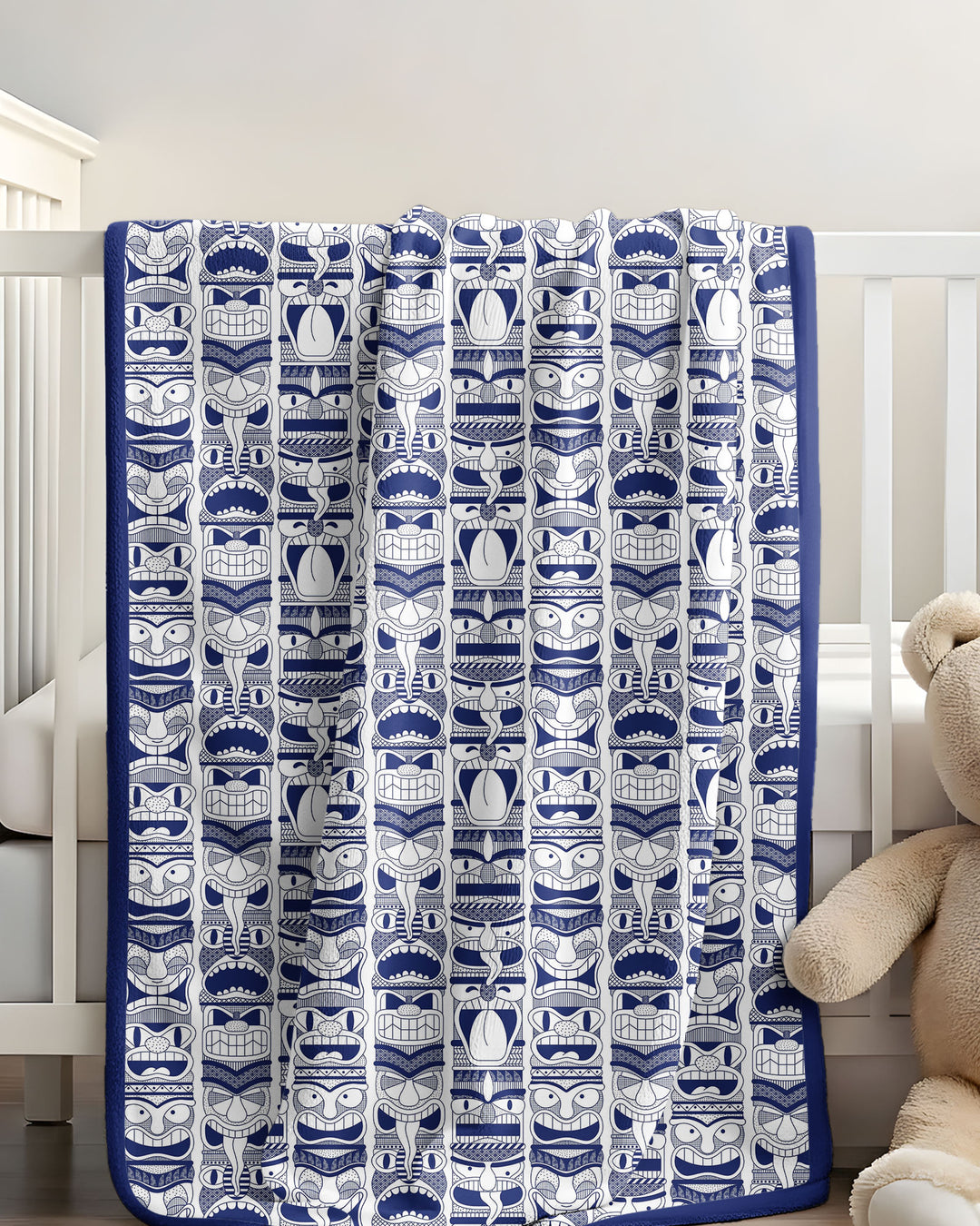 Friendly Totem Pole Figures Bamboo Blanket