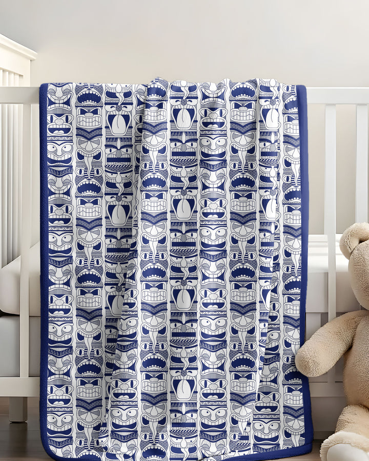 Friendly Totem Pole Figures Bamboo Blanket