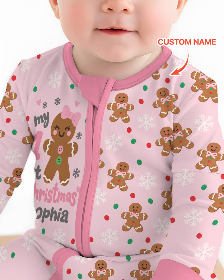 Custom Name My First Christmas  Bamboo Convertible Zippy