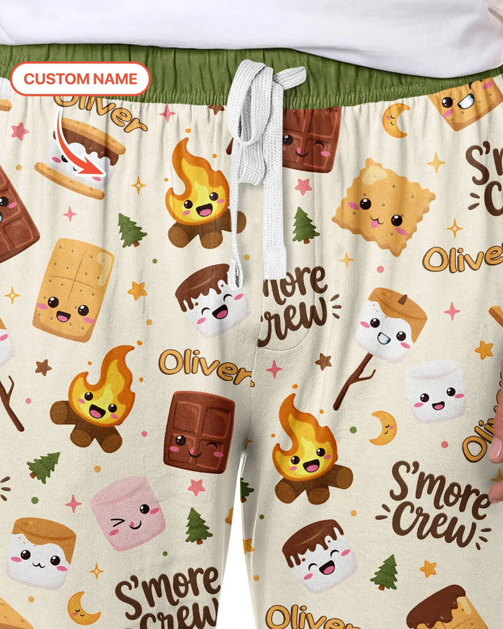 Custom Name Kawaii S'more Crew Family Matching Bamboo Men's Pajama Set