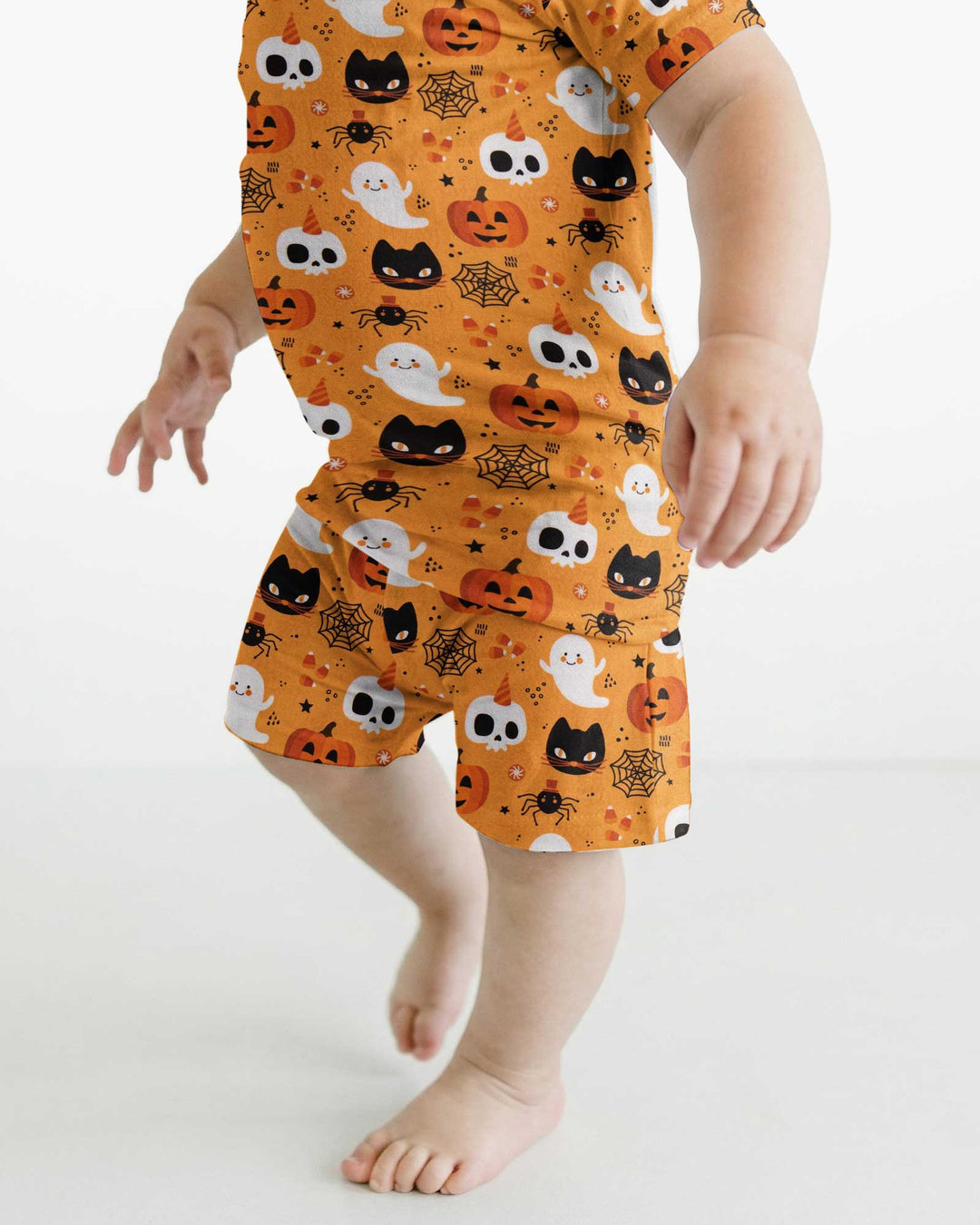 Halloween Party Bamboo Two Piece Short Sleeve Shorts Pajama Set