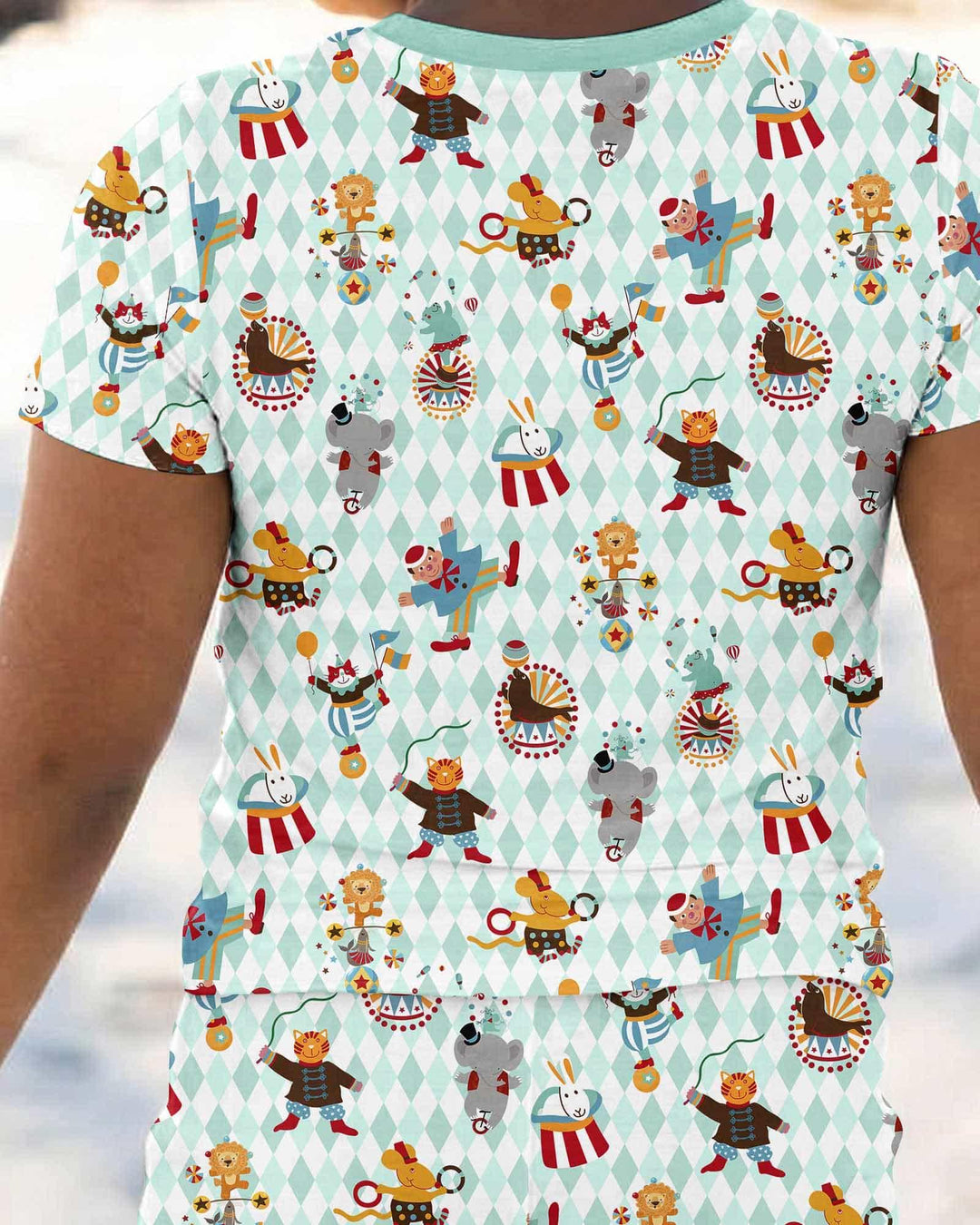 Circus Animal Bamboo Two Piece Short Sleeve Pajama Set