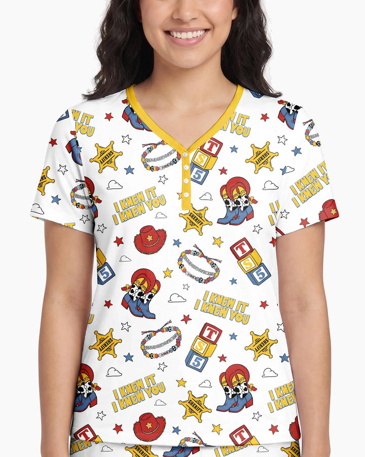 Little Cowgirl Bamboo Women Short Sleeve Short Pajama Set