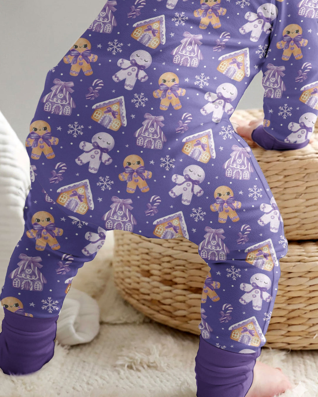 Purple Gingerbread Village Bamboo Convertible Zippy