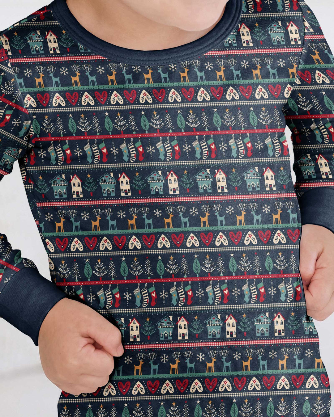 Vintage Nordic Christmas Bamboo Two Piece Long Sleeve Pajama Set