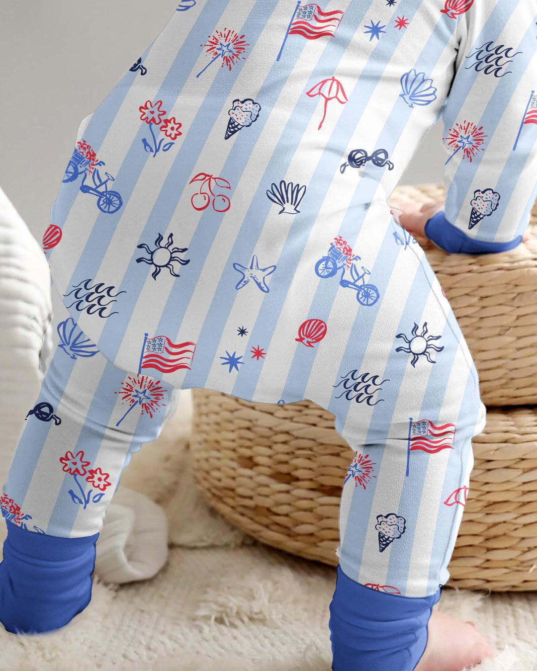 Red, White & Beachy Family Matching Bamboo Convertible Zippy