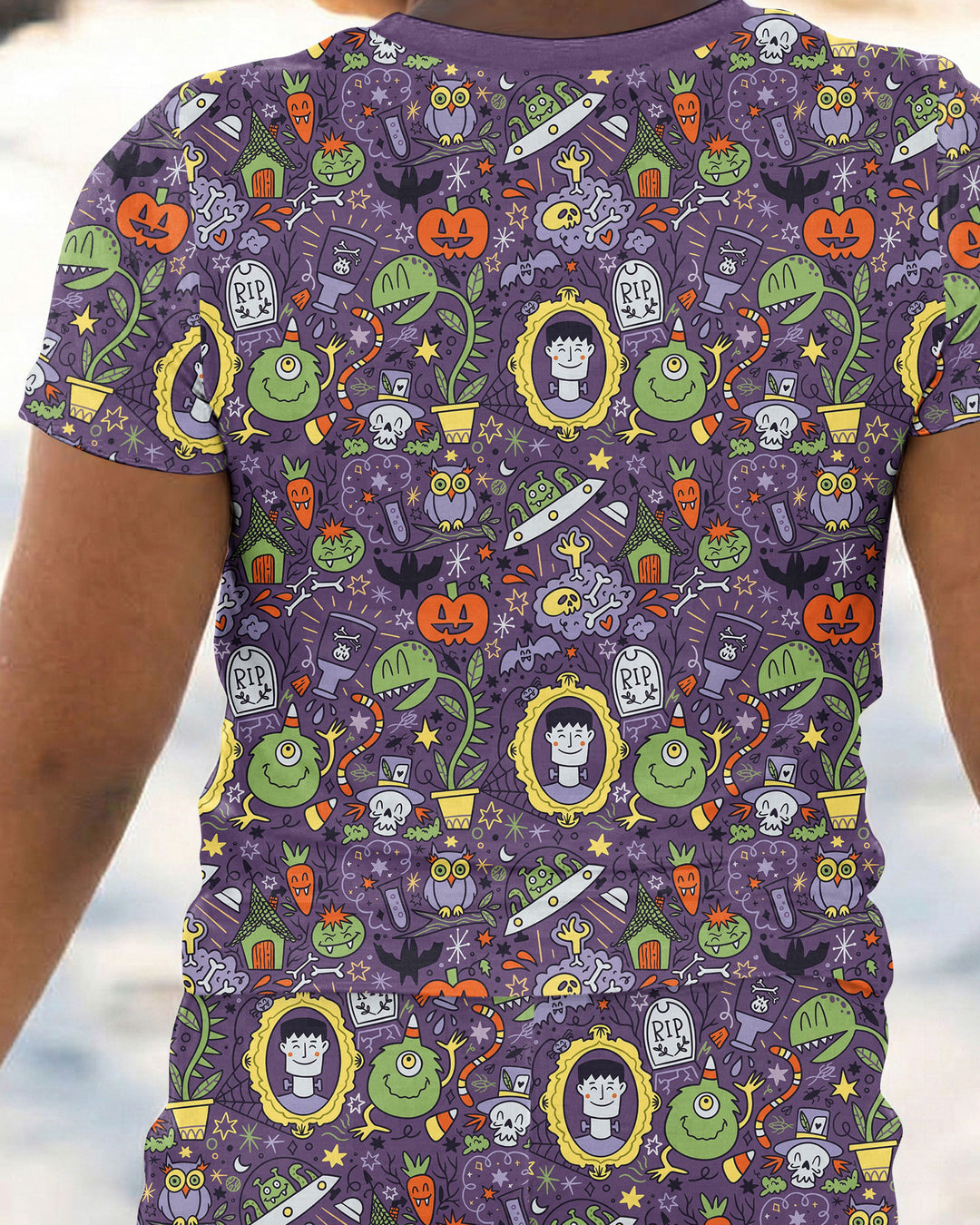 Halloween Monster Fun Bamboo Two Piece Short Sleeve Pajama Set