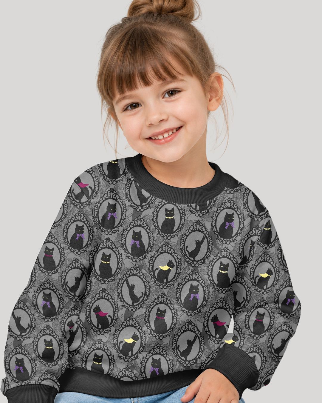 Midnight Cat Parade Bamboo Crewneck Sweatshirt