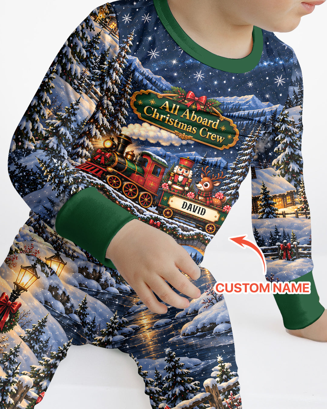 All Aboard Christmas Crew Bamboo Two Piece Long Sleeve Pajama Set