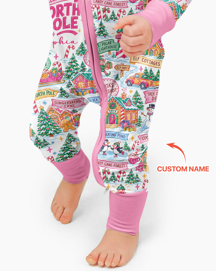 Welcome to North Pole Custom Name Bamboo Convertible Zippy