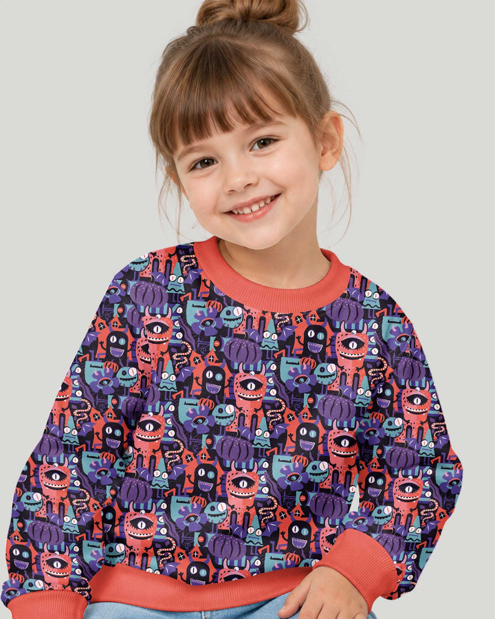 Halloween Multi Eyed Monsters Bamboo Crewneck Sweatshirt