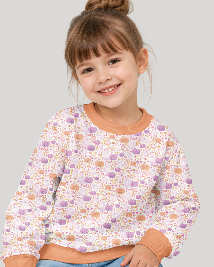 Pastel Pumpkins and Ghosts Bamboo Crewneck Sweatshirt