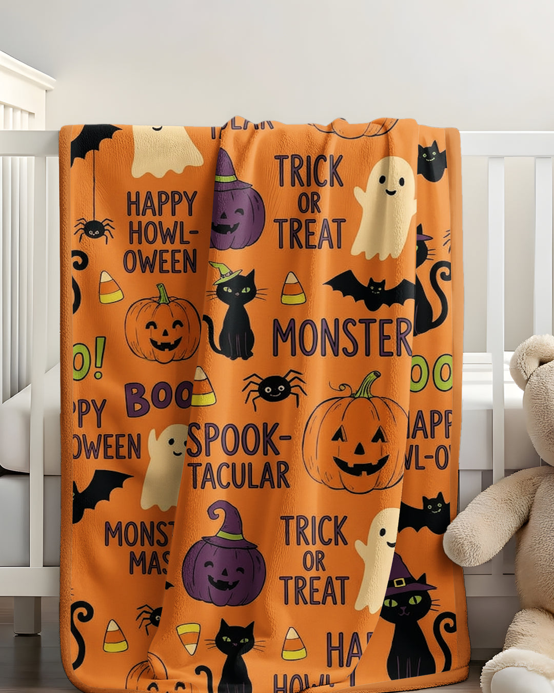 Spooky Paw Cuddles Bamboo Blanket
