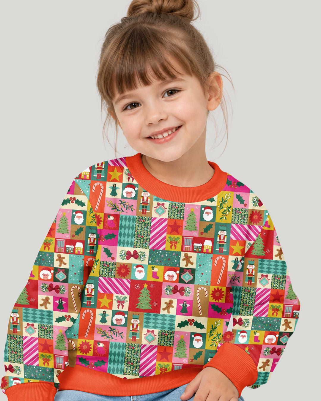 Maximalist Christmas Collage Bamboo Crewneck Sweatshirt