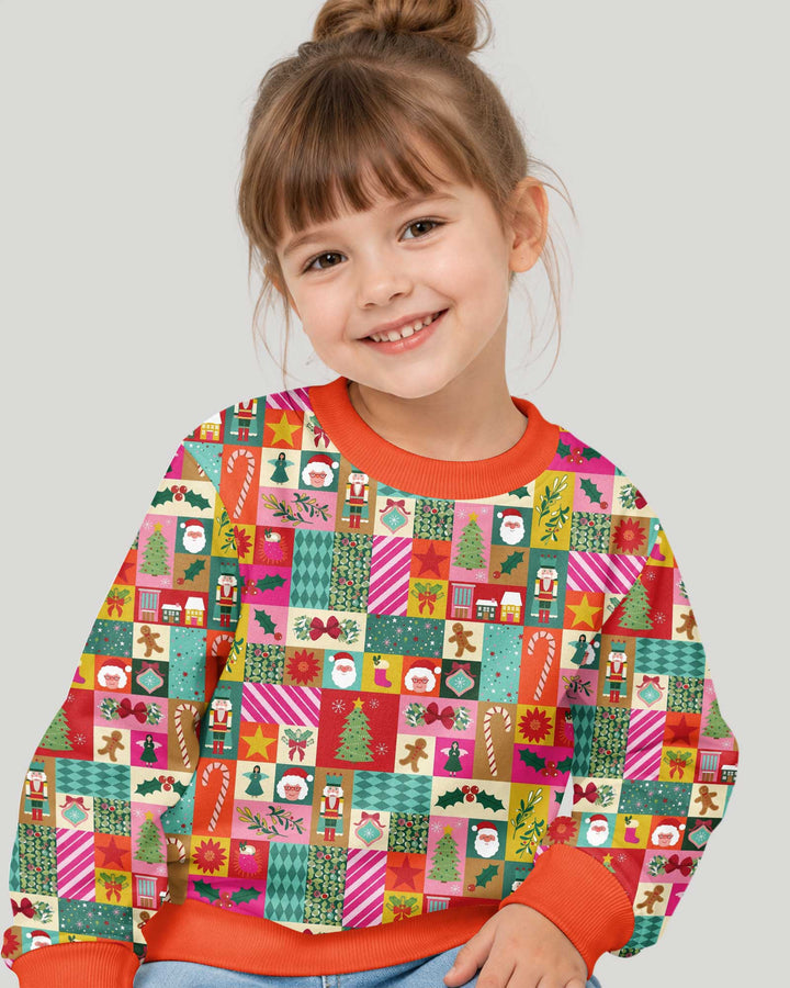 Maximalist Christmas Collage Bamboo Crewneck Sweatshirt