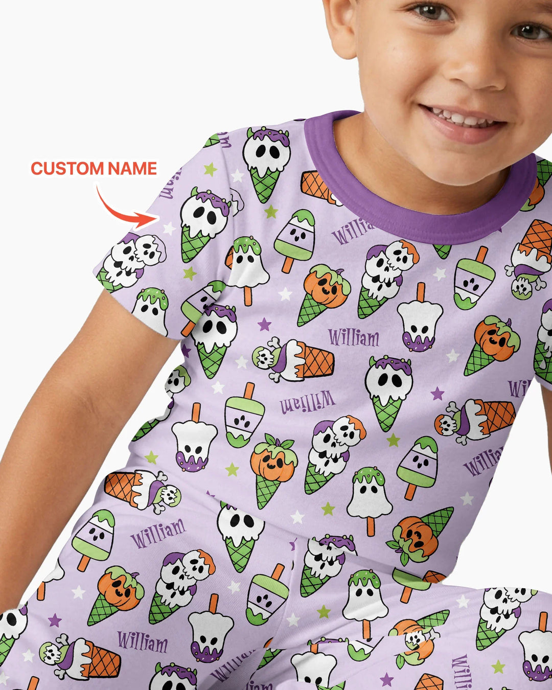 Summerween Ice cream Bamboo Two Piece Short Sleeve Pajama Set