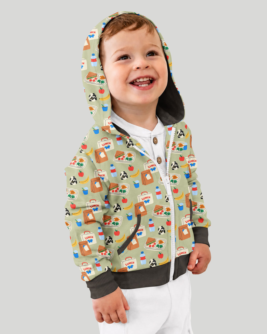Happy School Lunch Bamboo Zip Hoodie