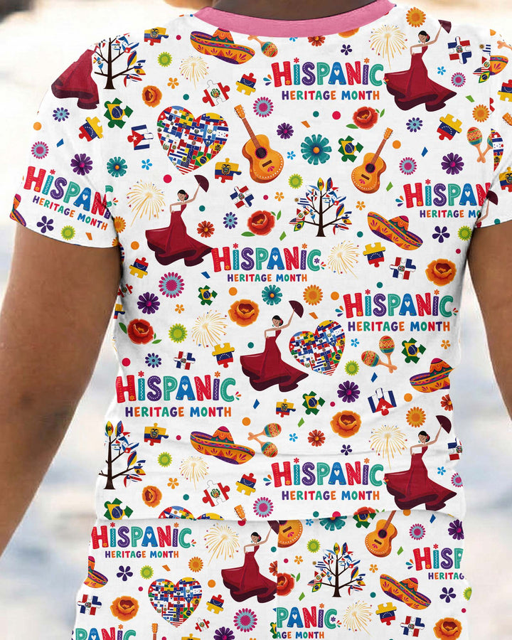 Fiesta Hispanic Heritage Month Bamboo Two Piece Short Sleeve Pajama Set