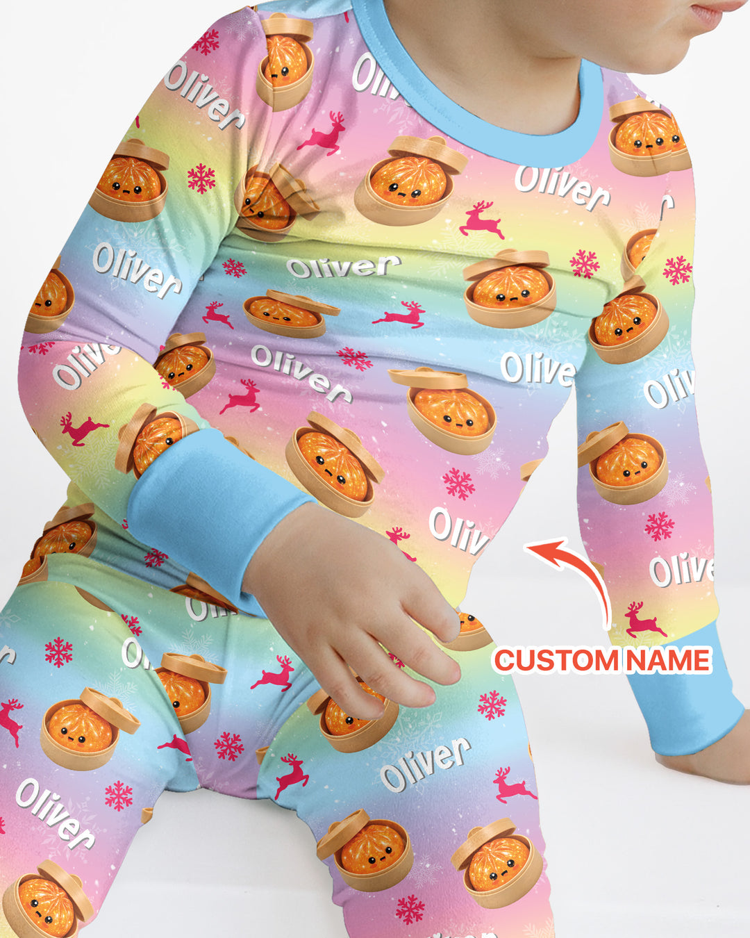 Christmas Cutie Dumpling Bamboo Two Piece Long Sleeve Pajama Set